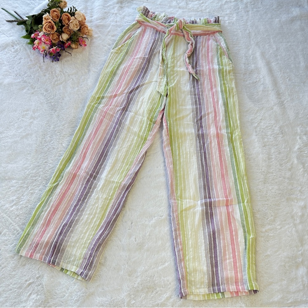 Majorelle Pastel Rainbow Paper Bag Waist Pants - Picture 6 of 7